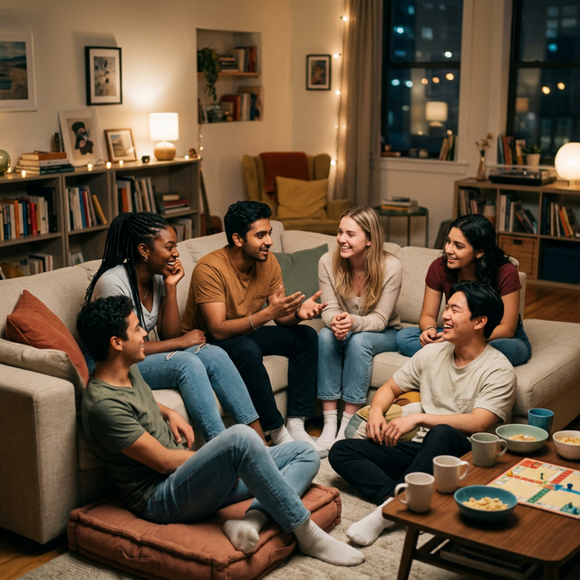 Young person relaxing in a safe, warm supported living environment